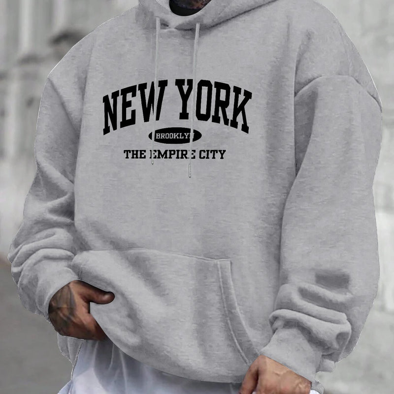 Men's hooded sweatshirt.