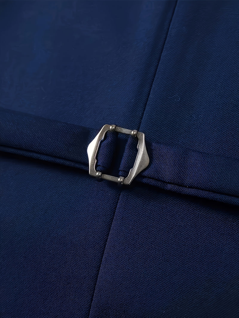 Men's Three-Piece Suit, Formal Business Attire Set, Includes Jacket.