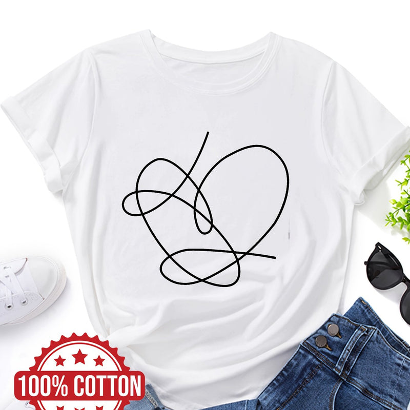 Women's Minimalist Modern Abstract T-Shirt.