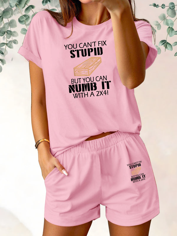 Women's Casual and Versatile T-shirt and Shorts Set.
