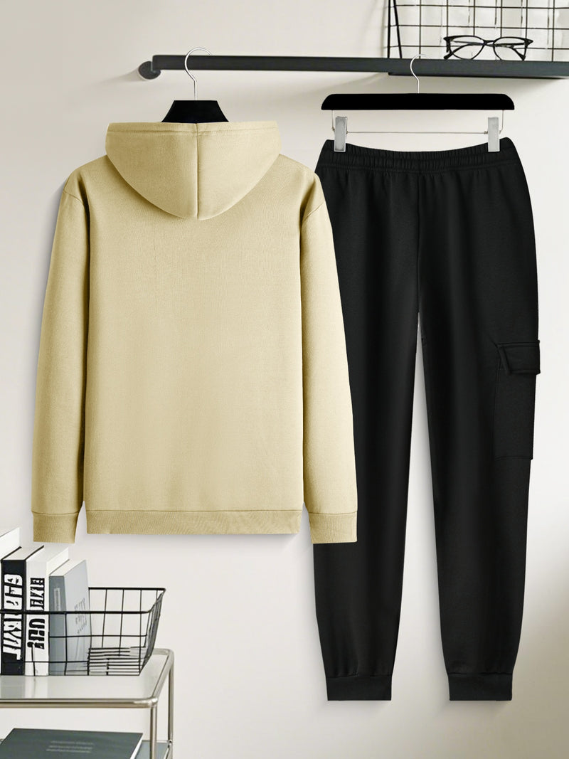 Men's Casual 2pcs Set, Fashion Long Sleeve Streetwear Hoodie.