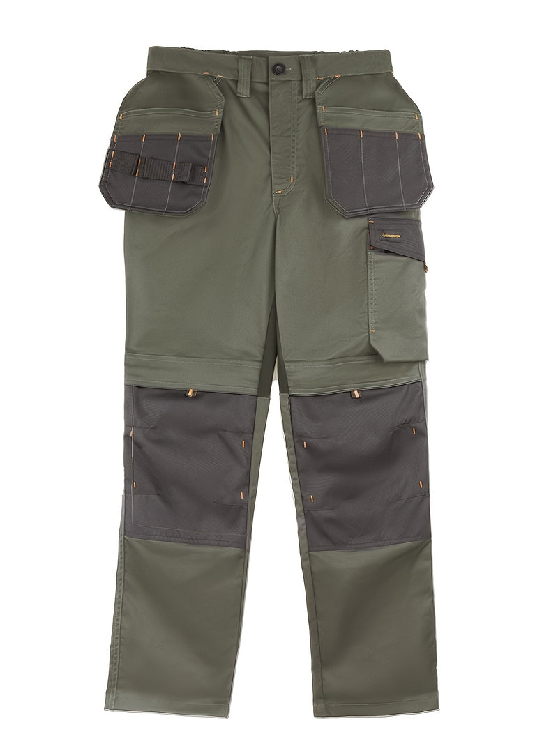 Men's Elastic Cargo Pants with Multiple Pockets, All-Season Style.