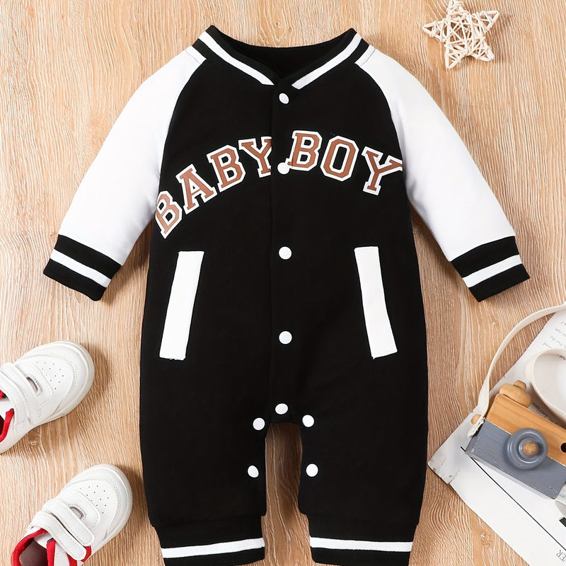Spring And Autumn Baby Boy BABYBOY  Round Neck.