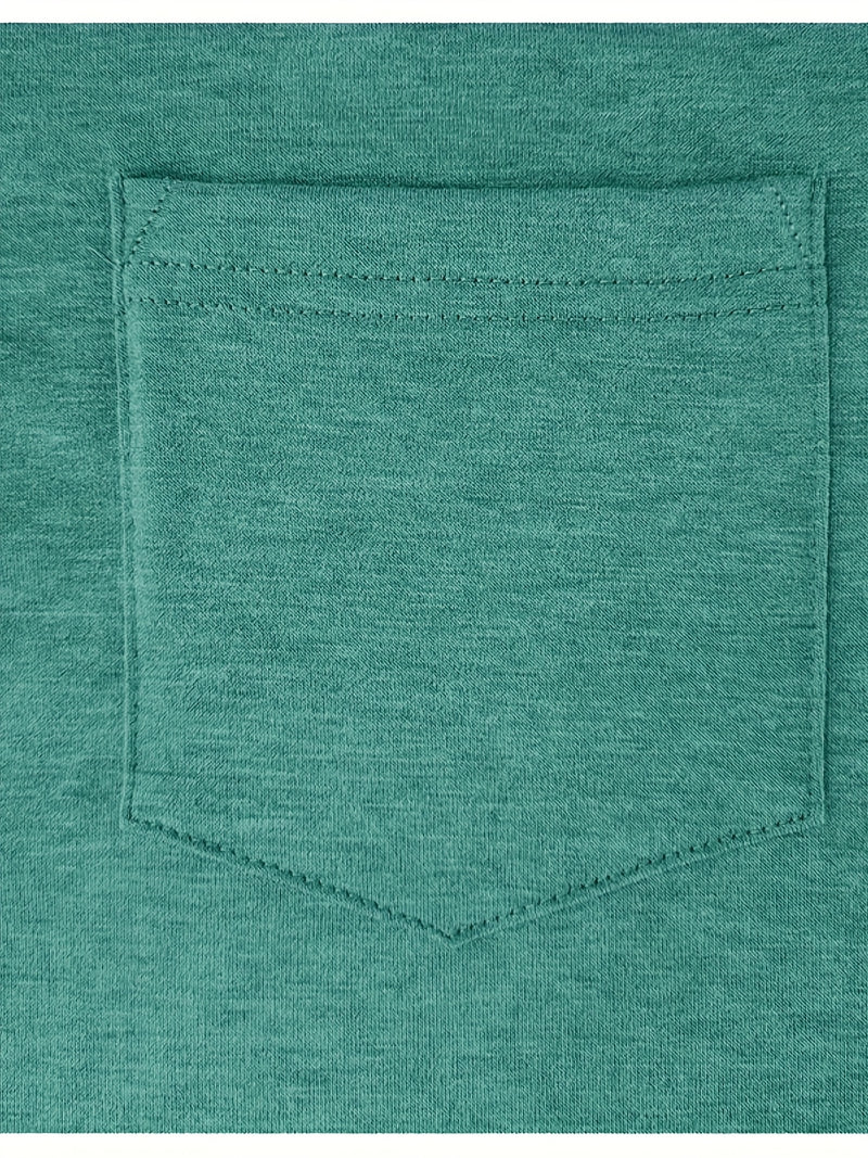 Men's Plaid Collar Pocket T-shirt.