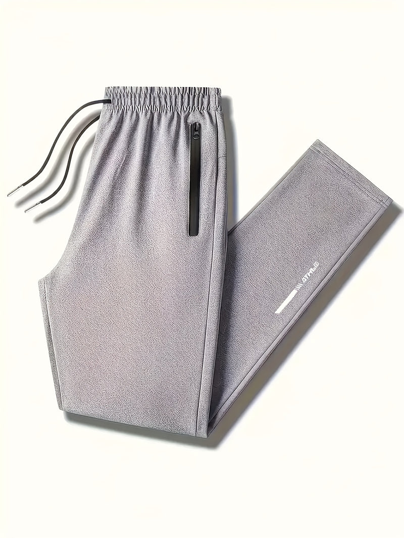 2pcs Men's Straight-Leg Jogger Pants with Zipper.