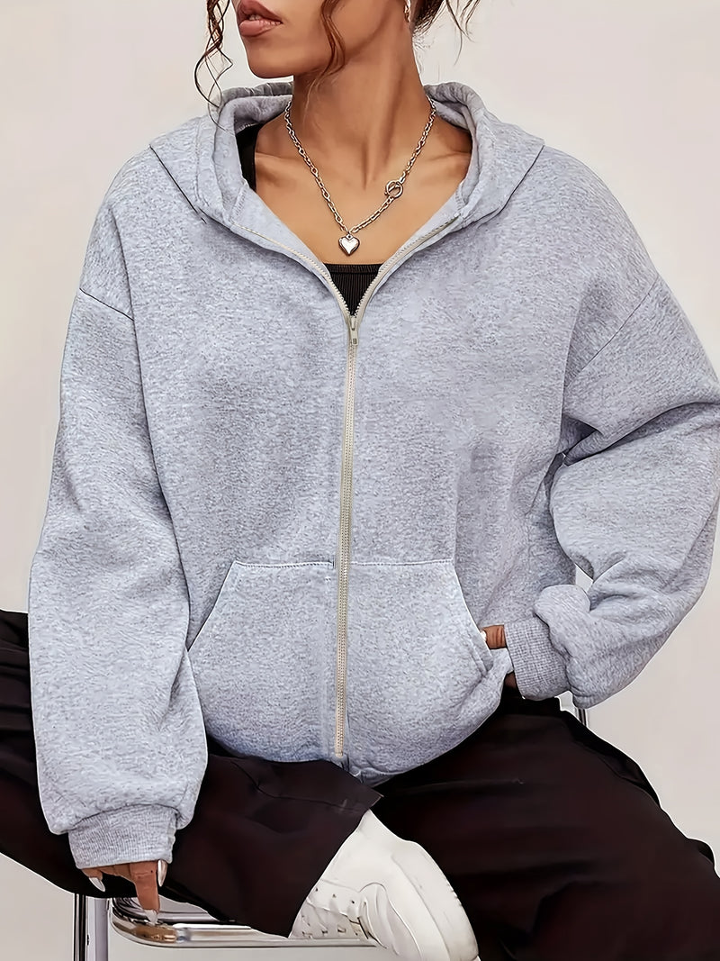 1pc Women's Casual Hooded Jacket with Cartoon Kitten Print.