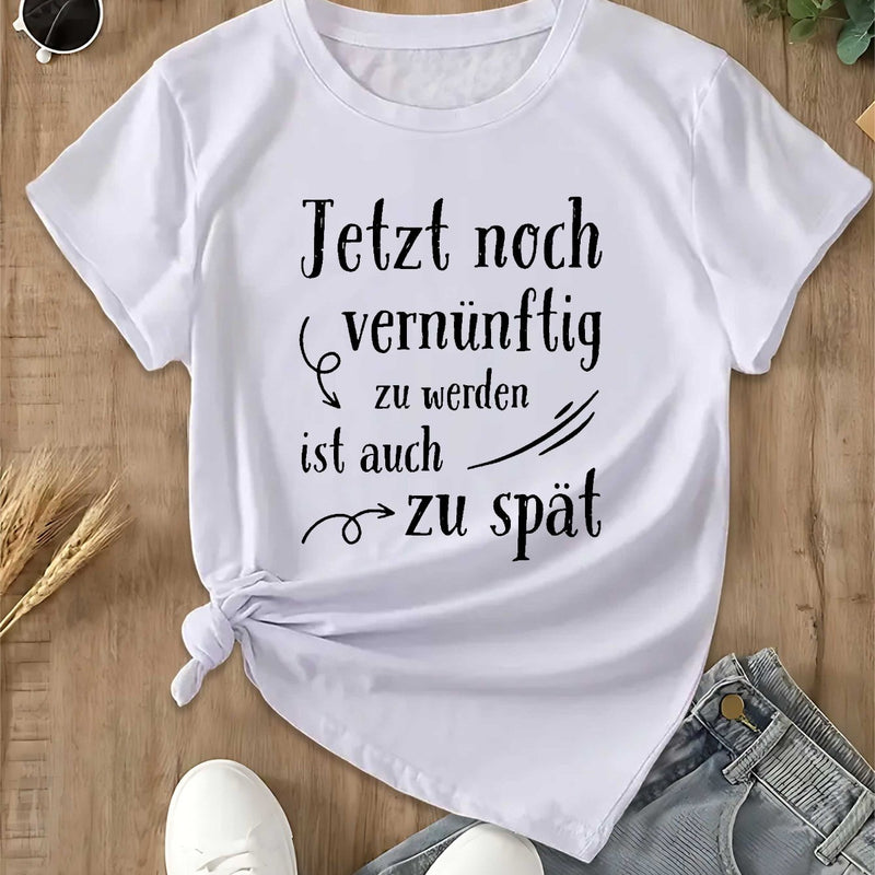 Women’s Fun German Humorous Slang Fashion T-shirt Short Sleeves.