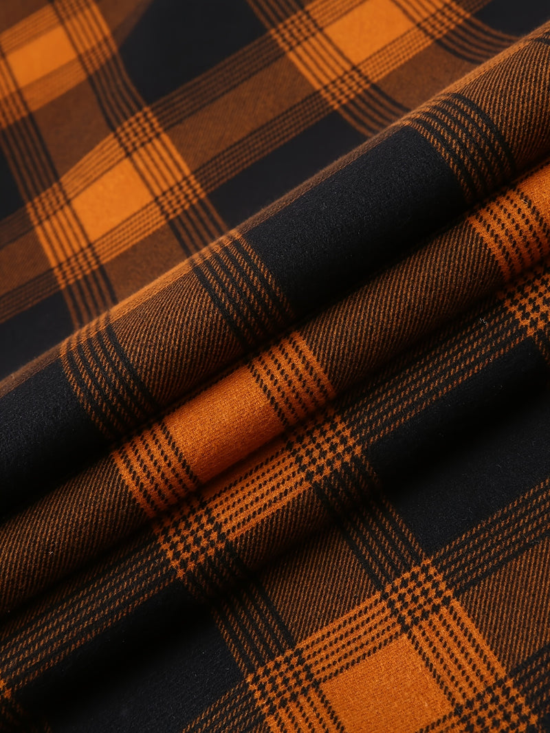 Men's Plush Flannel Shirt Jacket.