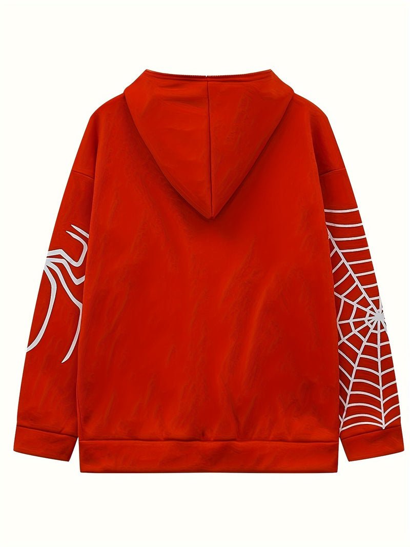 2026 Spring Spider Web Zipper Hoodie Women'S Casual Trendy.
