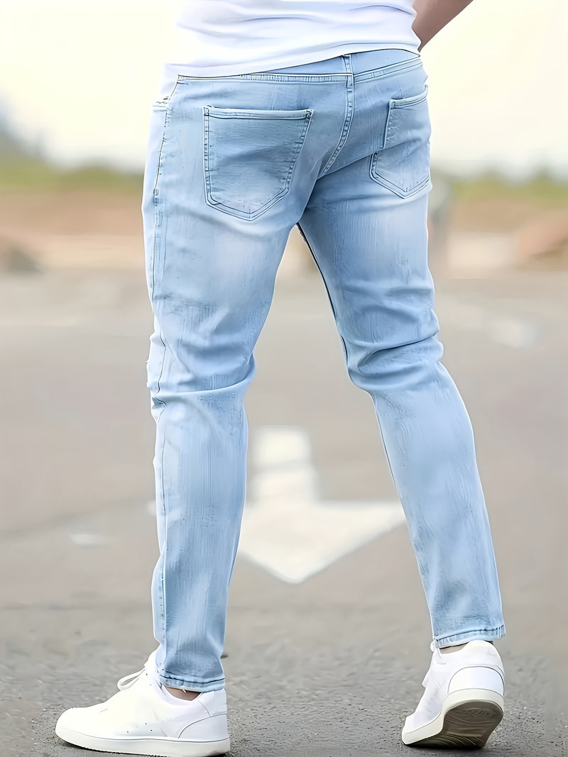 Men's Slim-Fit Stretch Jeans - Stretch Denim Pants.
