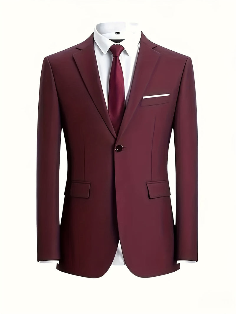 Men's 3pcs Suit Set: Jacket + Vest + Pants, Business Casual.