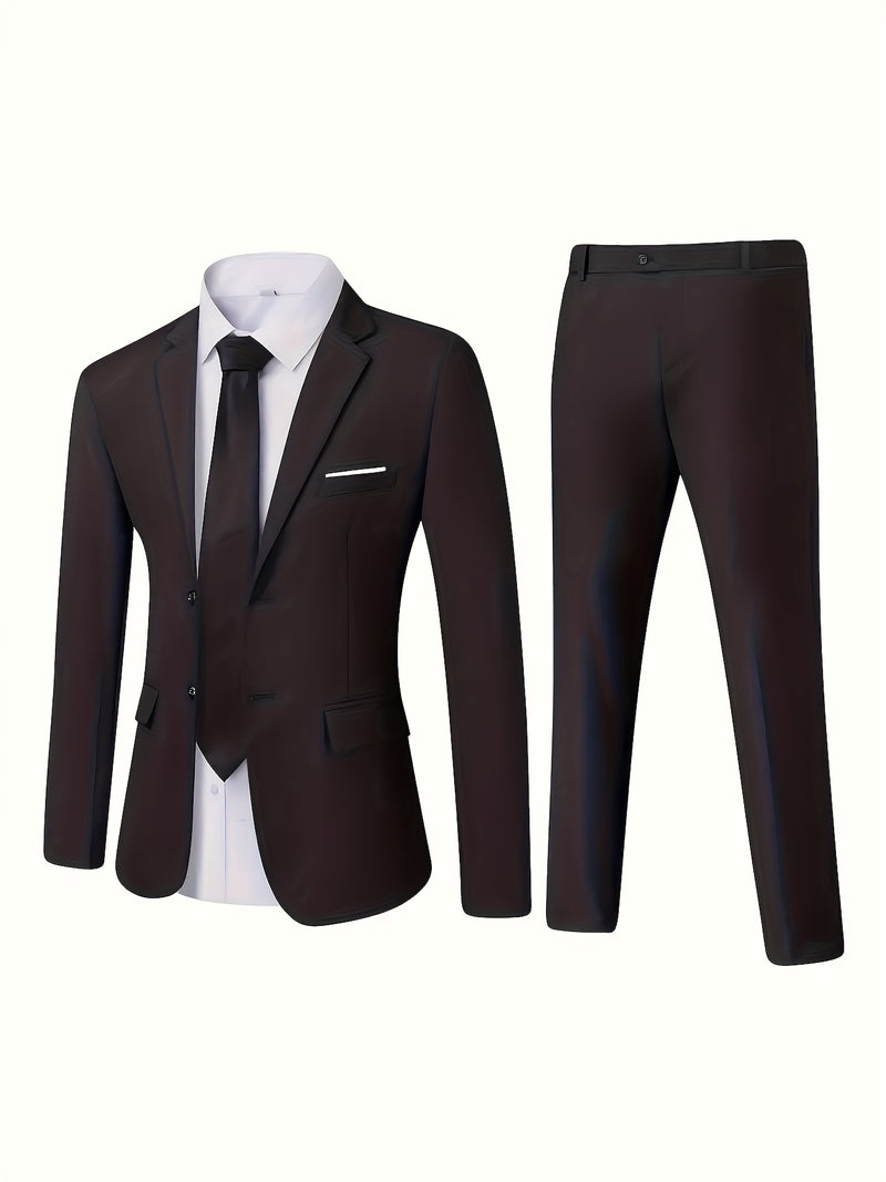 Men'S Premium Two-Piece Suit, Plus-Size Suit Set with Pants.