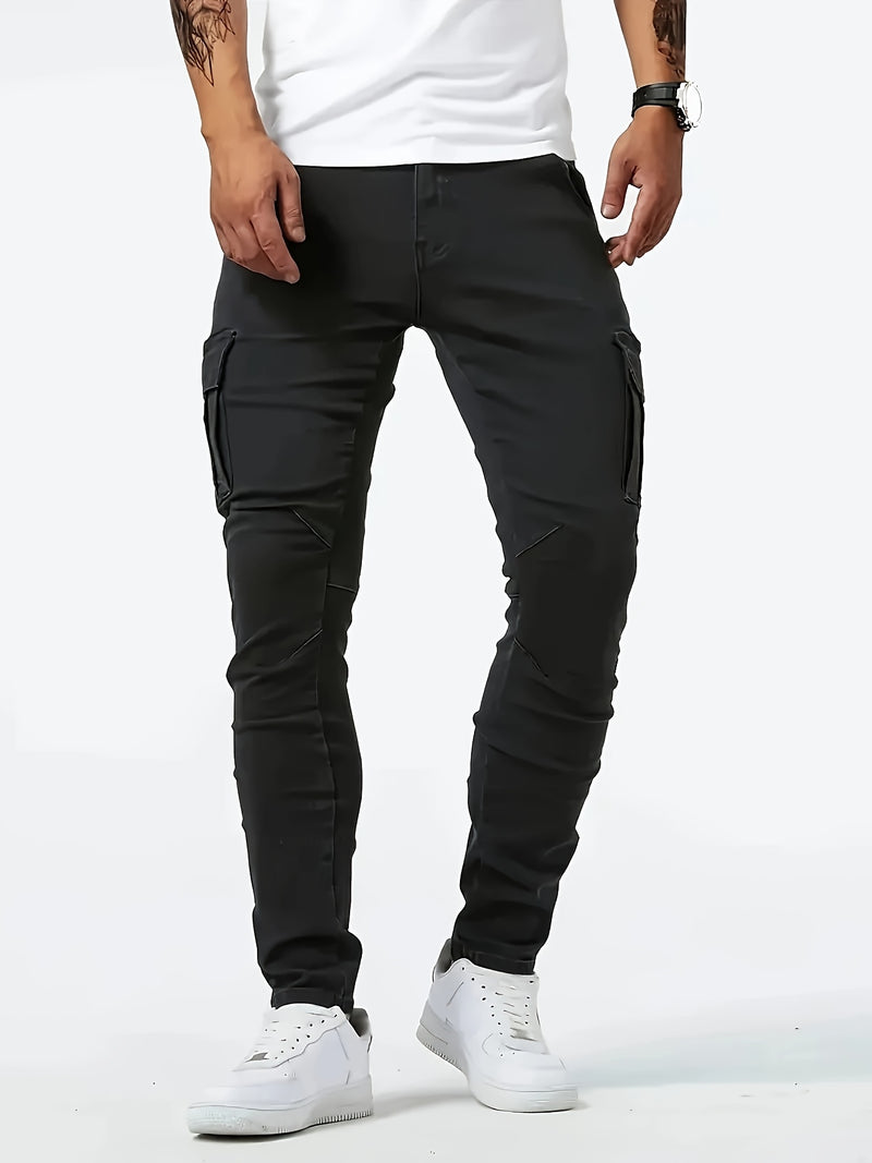 Men's Trendy Casual Long Pants with Multiple Pockets.