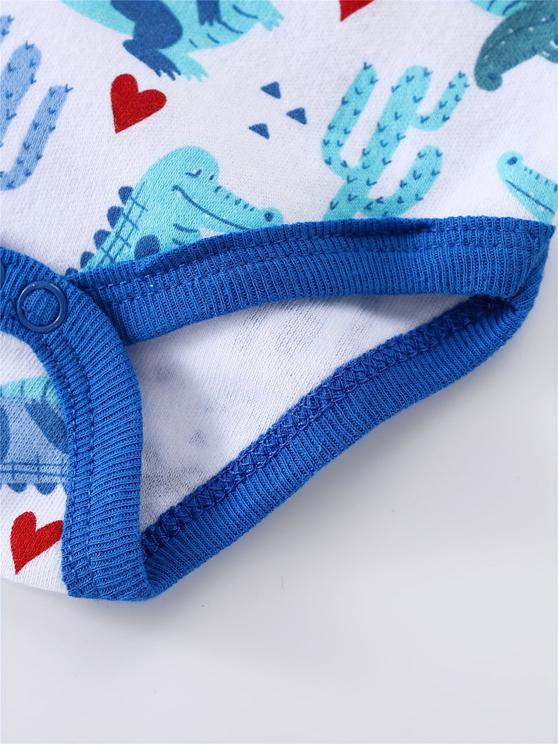 3pcs European and American Style Baby Short-Sleeve Bodysuit Romper Set.