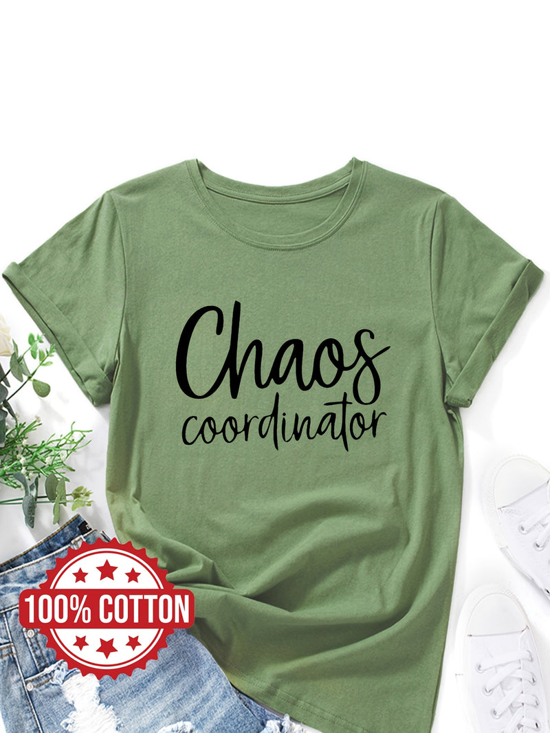 Women's "Chaos Coordinator" Graphic Print T-Shirt.