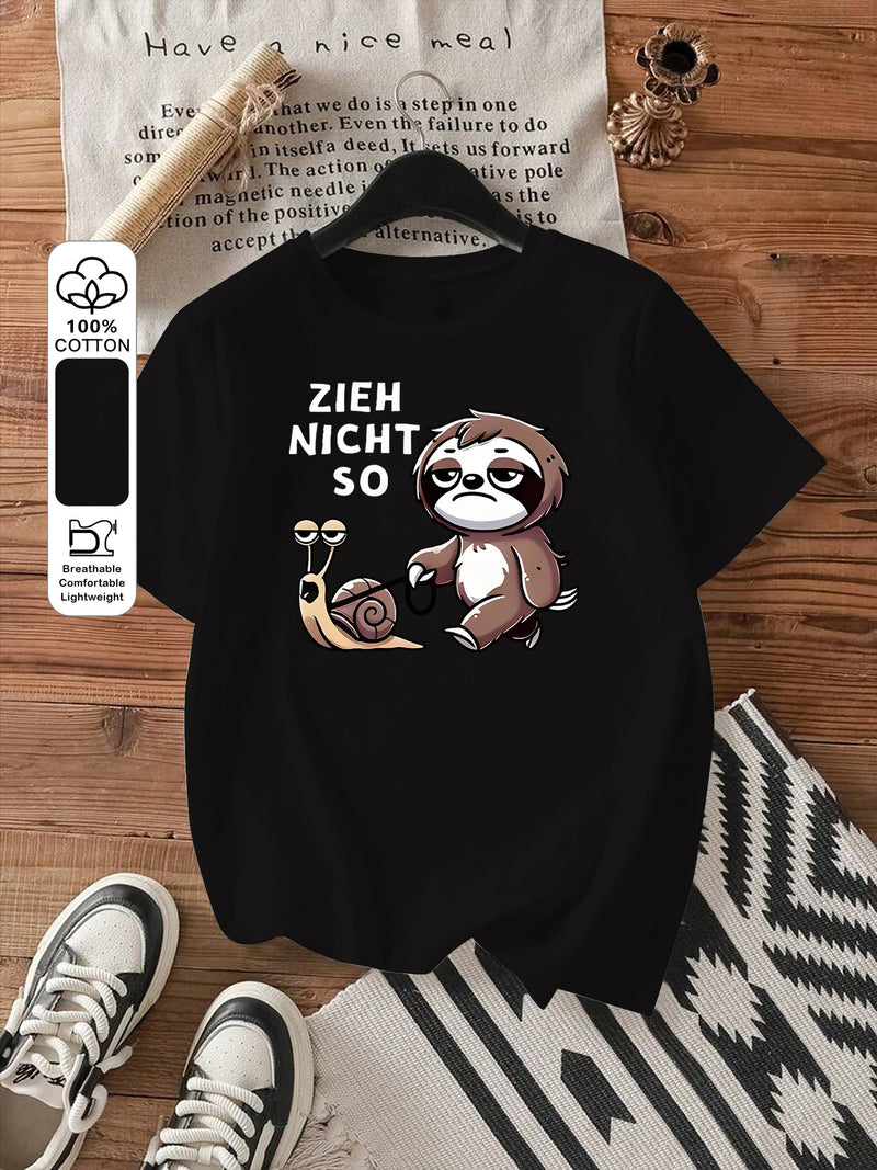 Women's Fashion Printed Round Neck Short Sleeve T-Shirt.