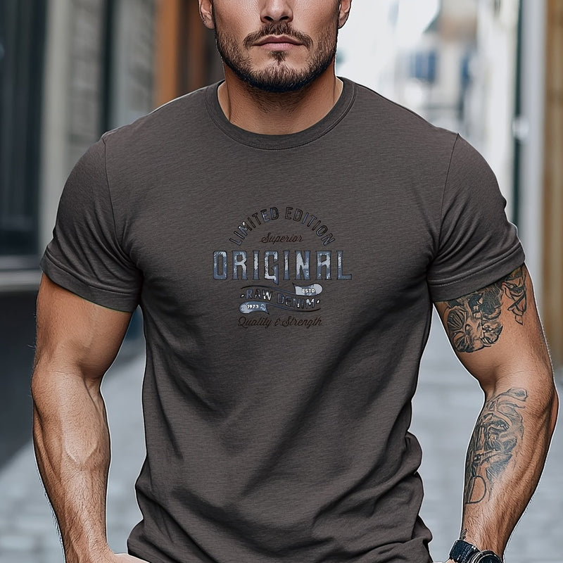 Men's Solid Color Short Sleeve T-Shirt.