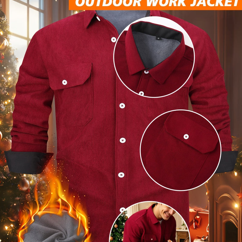 Men’s Shirt Inside Warm Long Sleeve Jacket.