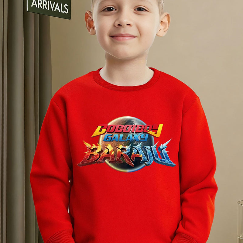 Boboiboy Galaxy Themed Boys' Warm Crewneck Sweatshirt.