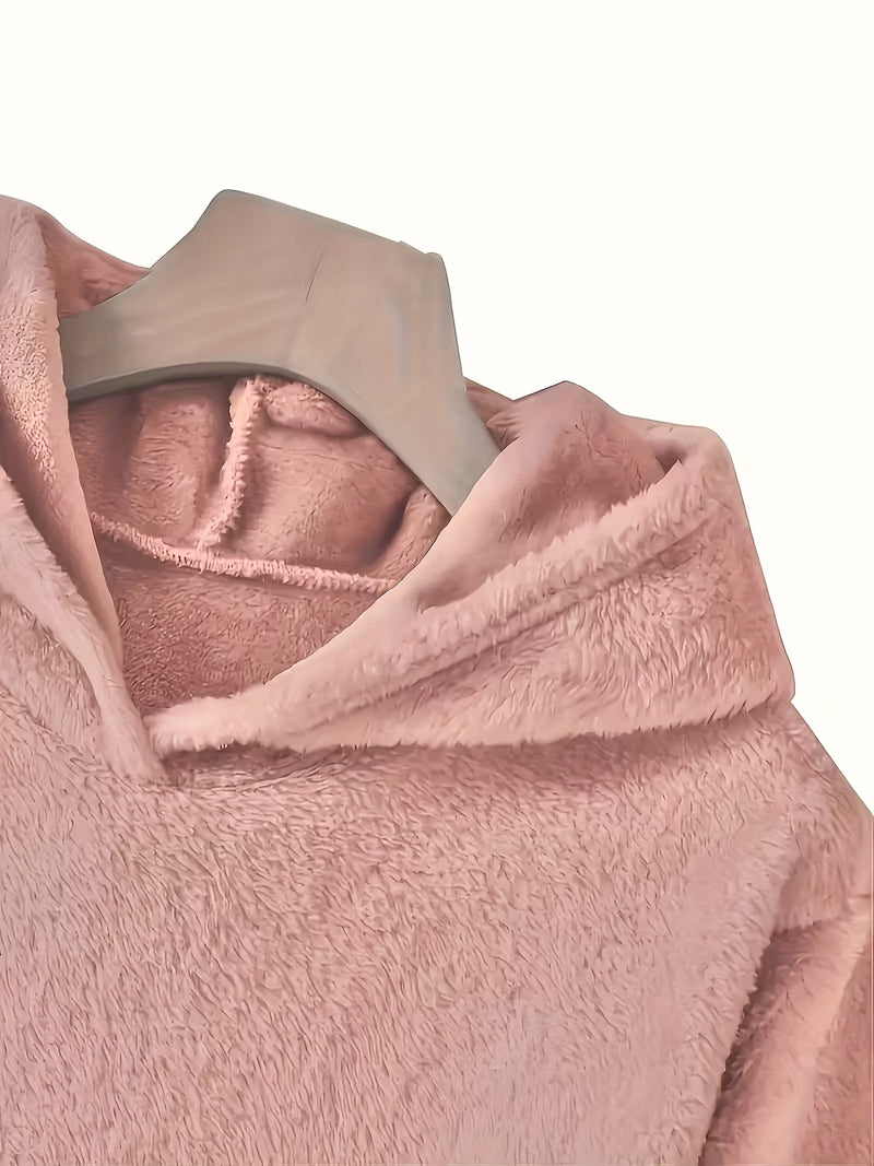 Women's Fashion Fluffy Embroidered Cat Ear Casual Hoodie.
