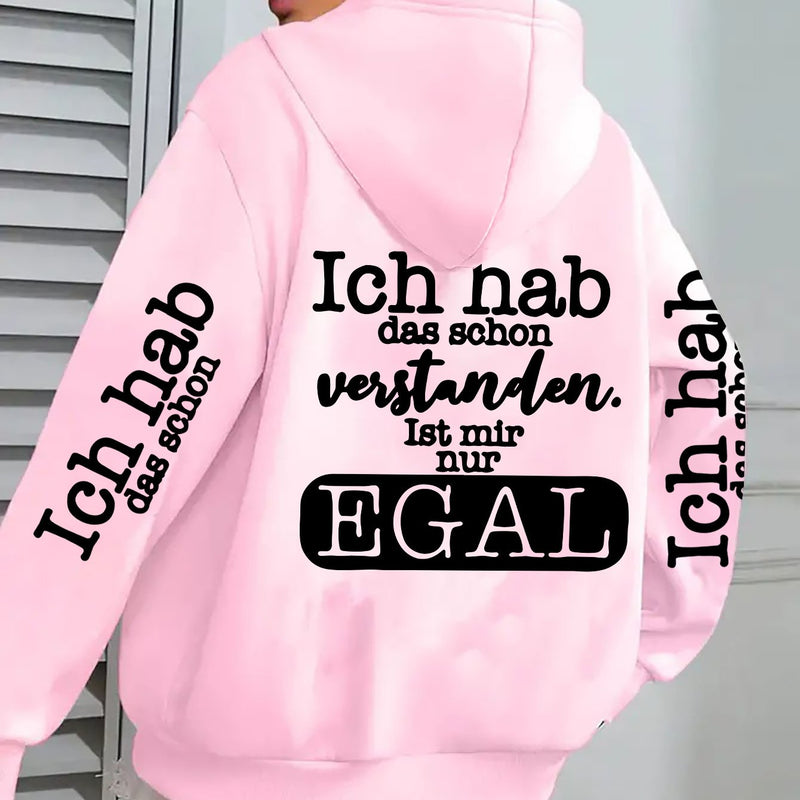 Women's Black Stylish Minimalist Zip-Up Hoodie.