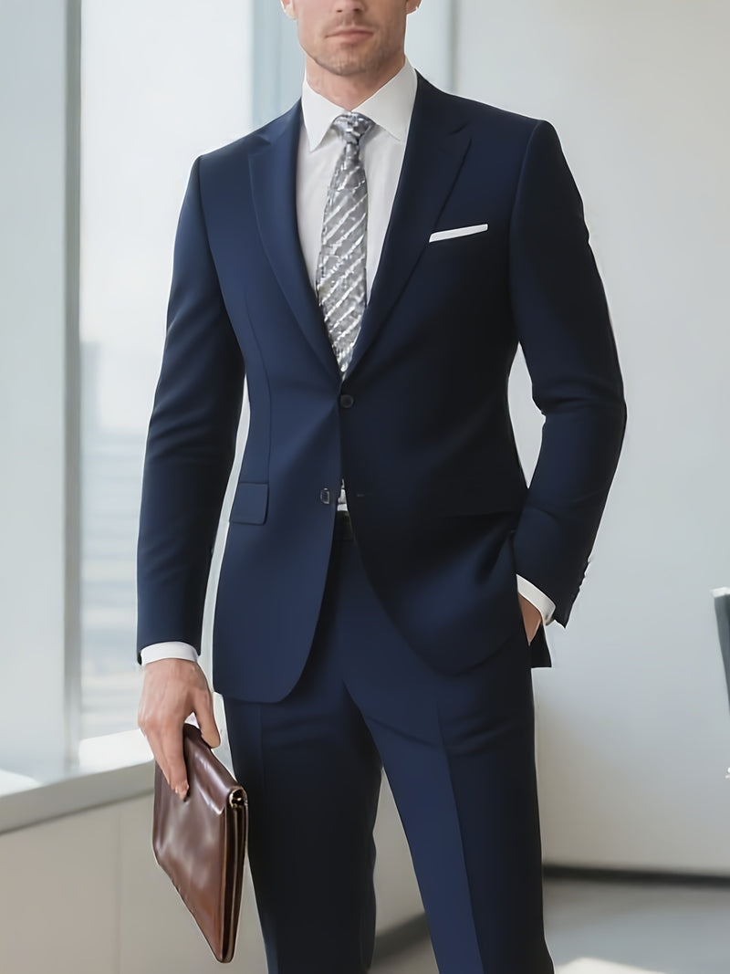 A Classic Business Suit for Men, Including a Jacket And Trousers.