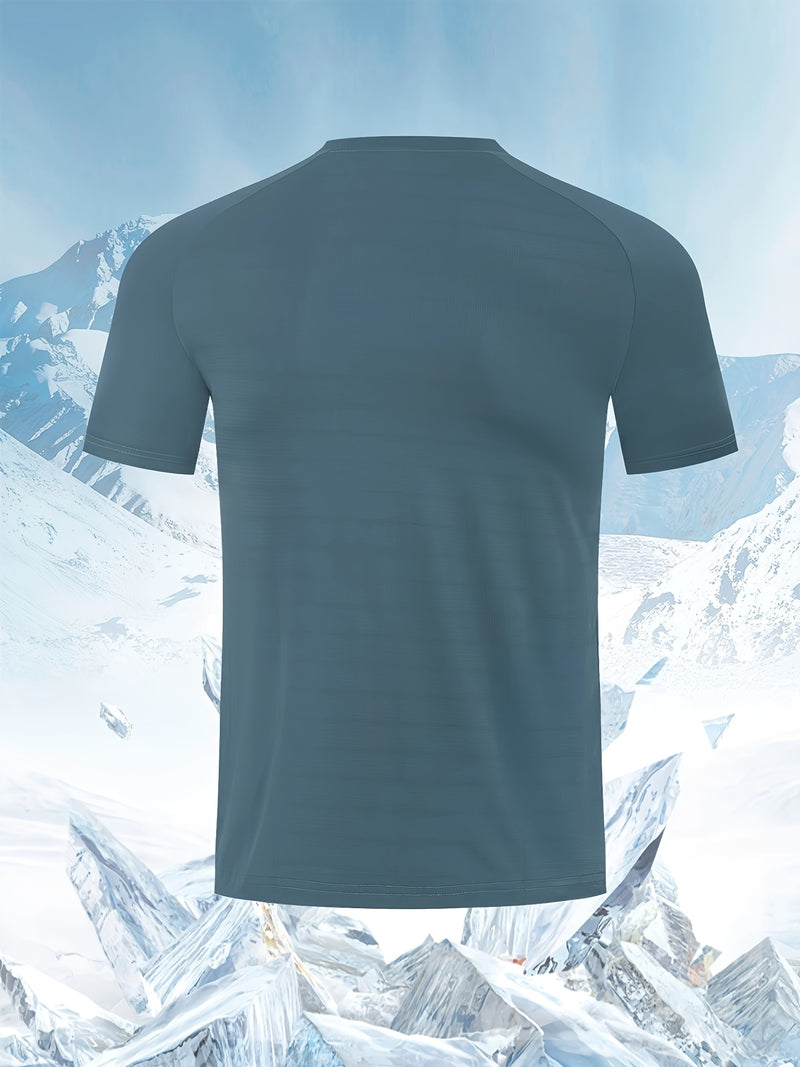 Men's Quick-Dry Ice Cooling Short Sleeve T-Shirt.