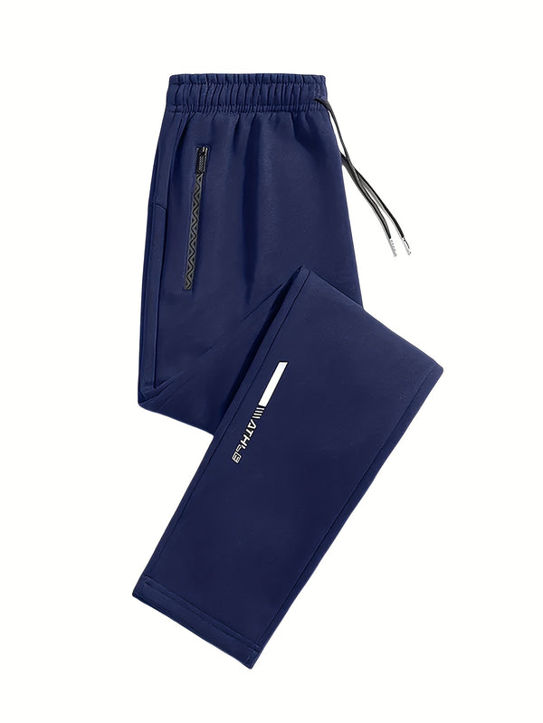 2pcs Men's Straight-Leg Jogger Pants with Zipper.