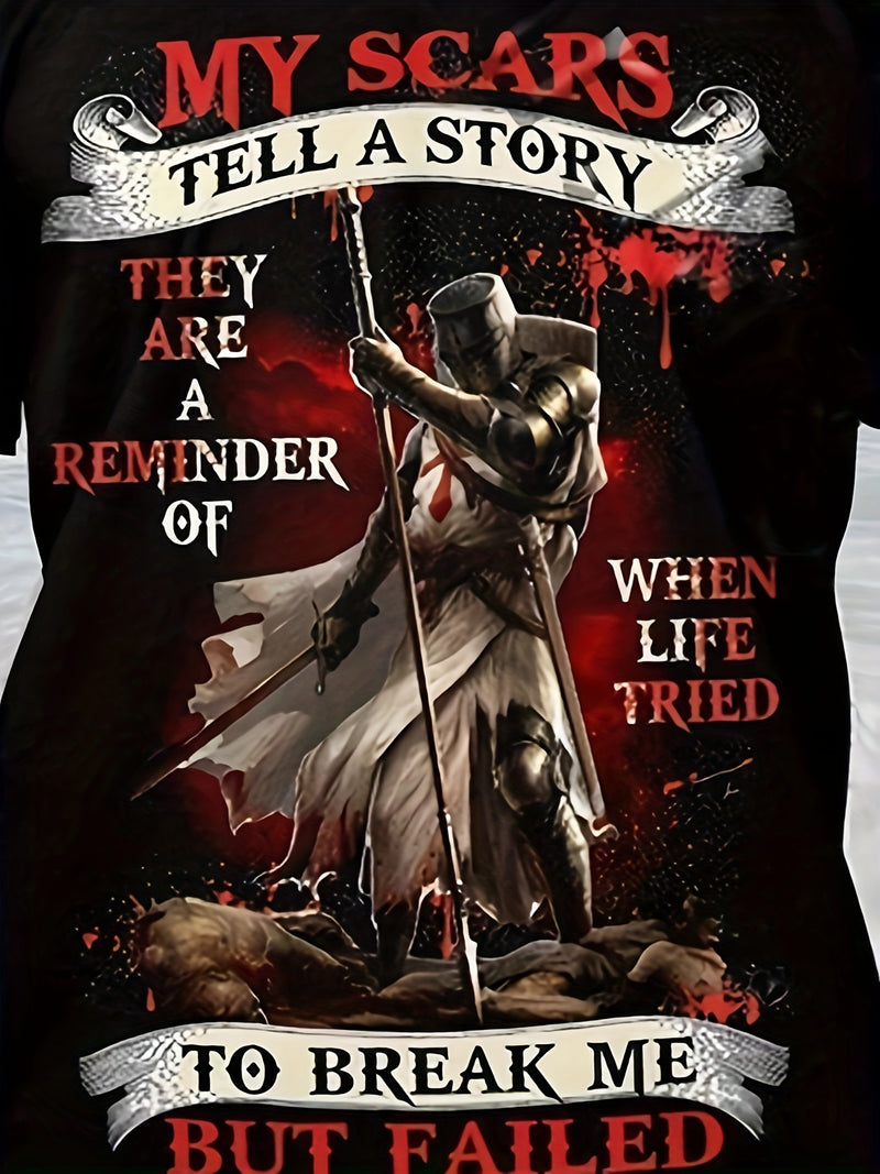 Men's 3D Digital Print T-Shirt with 3D Cube.