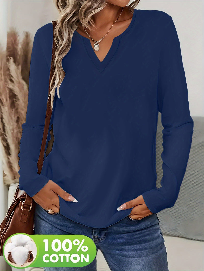 2pcs Autumn/Winter New V-Neck 100% Long Sleeve T-Shirts.