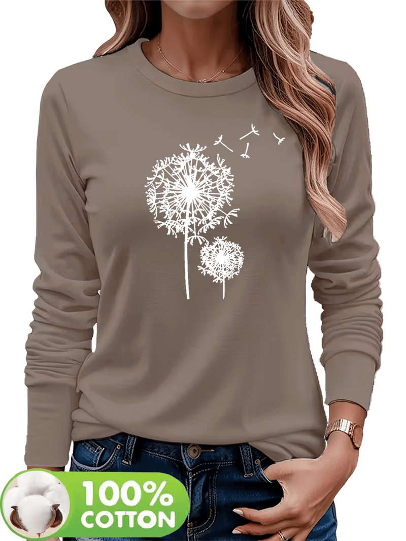 Women's  Long Sleeve Round Neck T-Shirt.