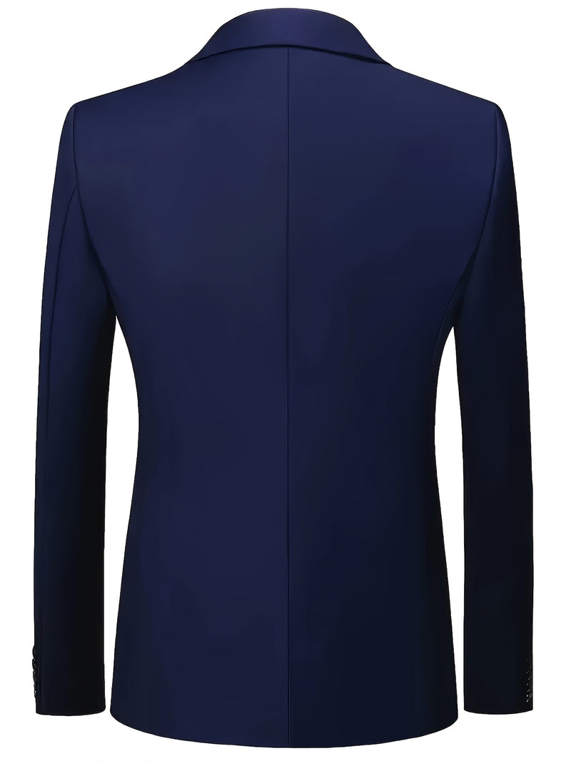 Men's 3pcs Suit Set, Including a Blazer, Vest, And Trousers.