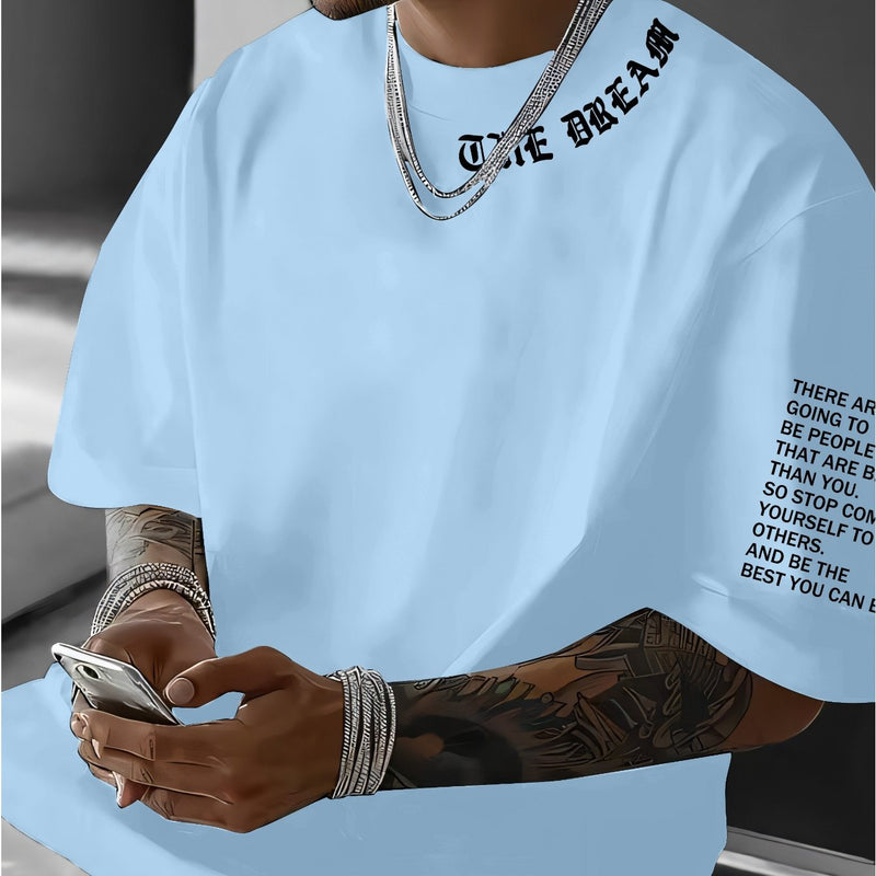 Men's Graphic Print Round Neck Short Sleeve, a Gift for Boyfriends.