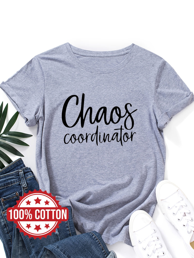 Women's "Chaos Coordinator" Graphic Print T-Shirt.