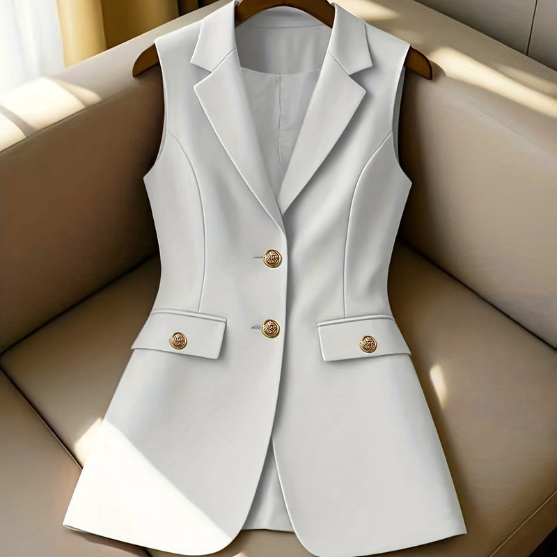 Ladies New Spring, Autumn And Winter Business Elegant Lapel Suit Vest.