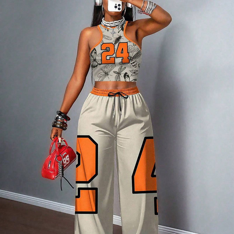 Two-piece Women's Tank Top and Shorts Set.