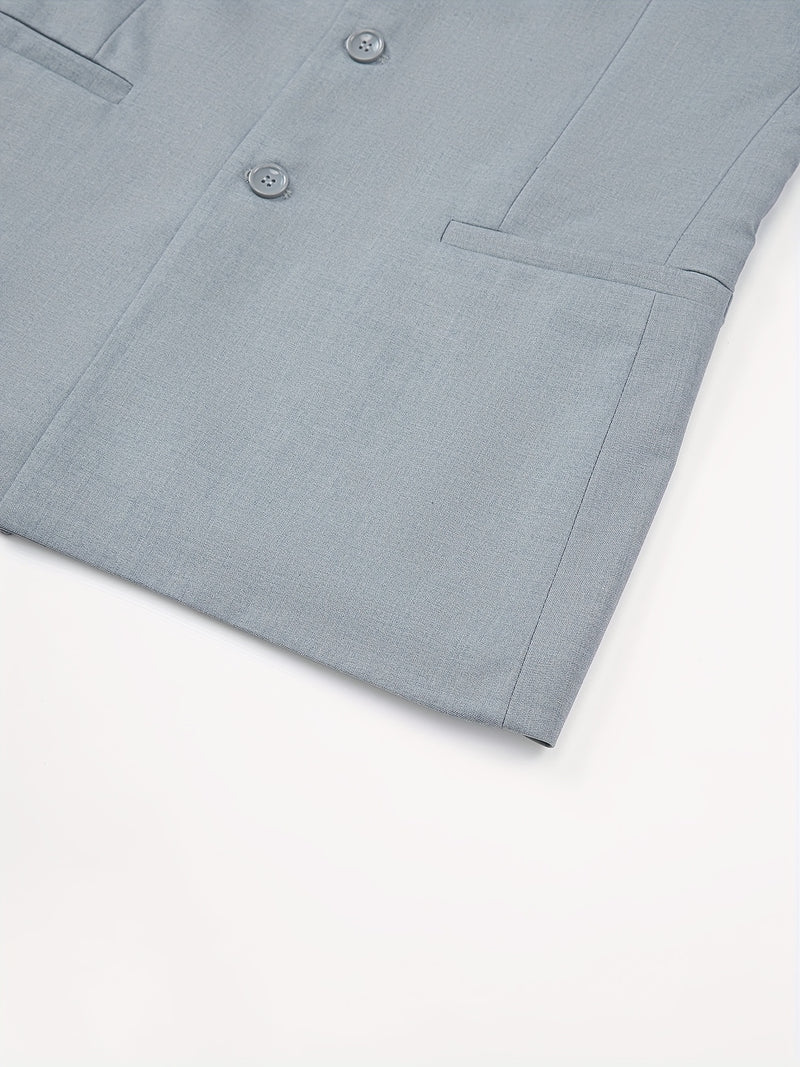 2pcs Men's Mao Suit Jacket and Trousers Set for Banquet and Business.