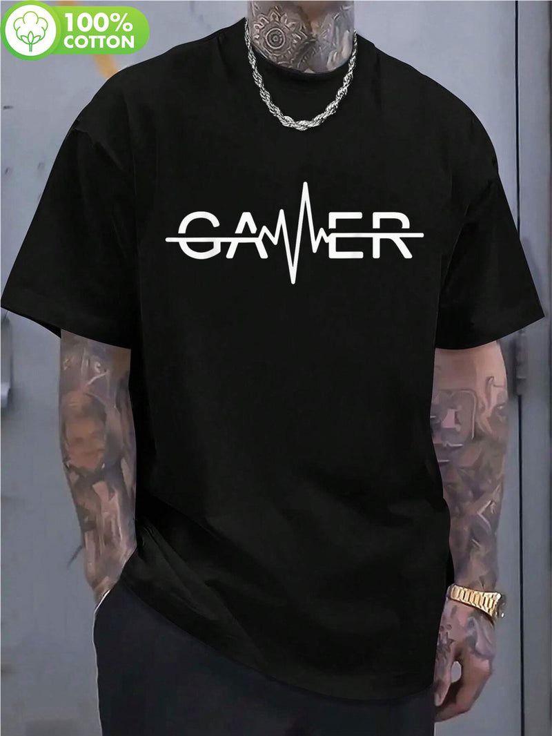 Men's Crew Neck Gamer Graphic T-Shirt.