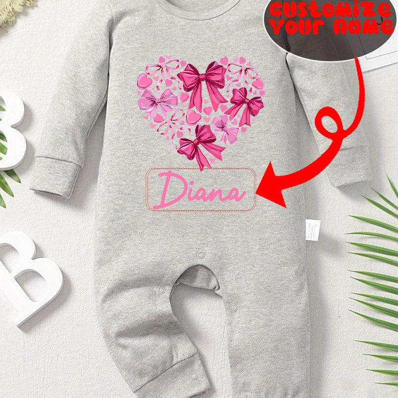 Pure Long-Sleeve Print Bodysuit, Casual Long-Sleeve Jumpsuit for Autumn.