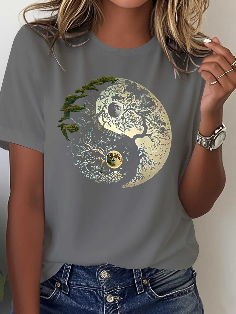 Women's Tai Chi Yin Yang Symbol T-Shirt.
