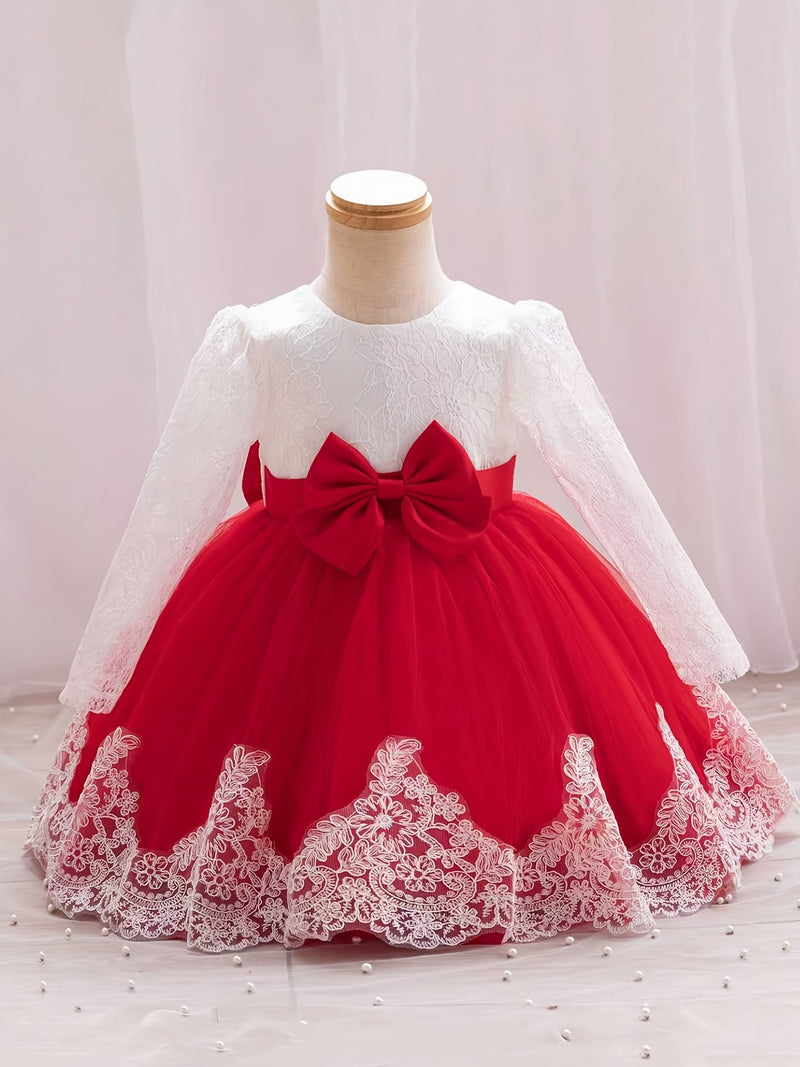 New Bow Children's Dress, Infant & Toddler Christening Gown.