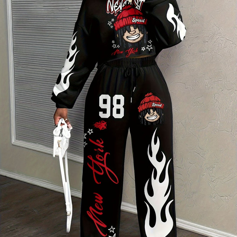 Women's Long Sleeve Sweatshirt and Pants Set.