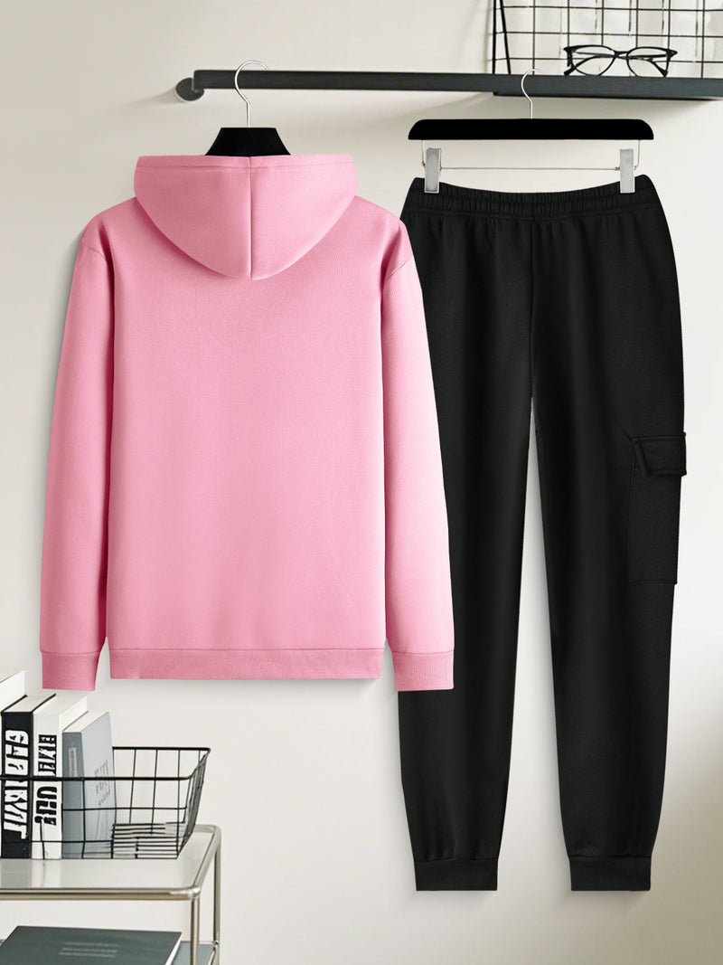 Men's Casual 2pcs Set, Fashion Long Sleeve Streetwear Hoodie.