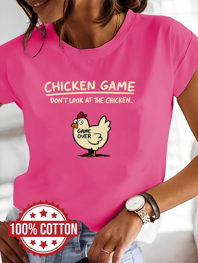 Women's Chicken Game Graphic T-Shirt.