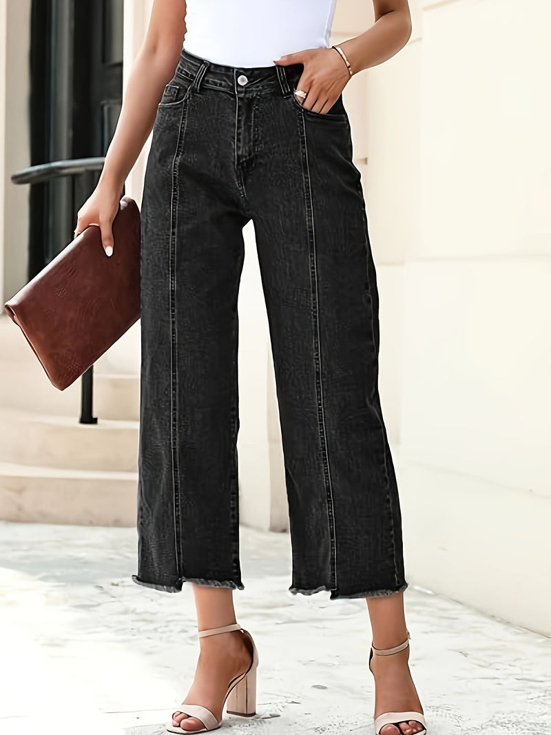 Women's Plus Size Fashion Stretch Cropped Jeans.