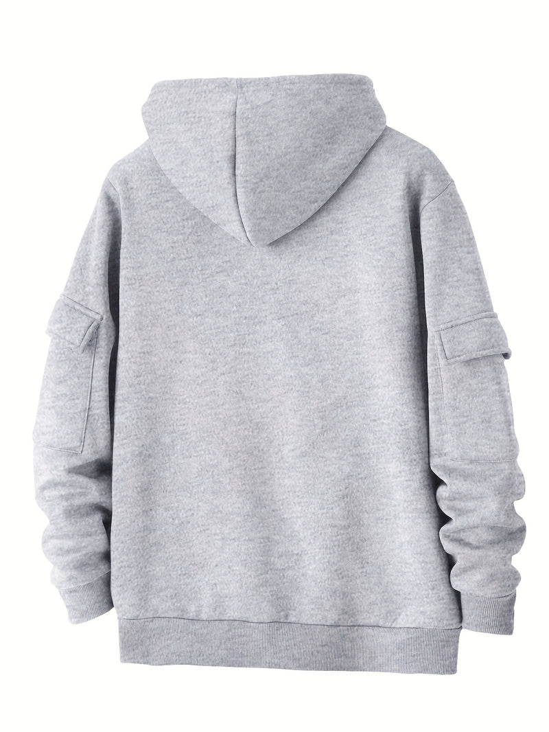 Men’s New Trendy Fashion Zip-Up Hoodie and Loose Cargo Pants.