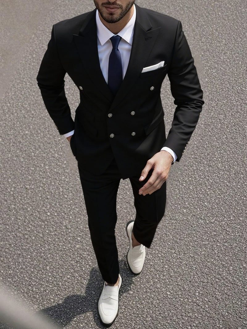 Set of 2 Men'S Tailored Suit Jacket & Dress Trousers with Pockets.