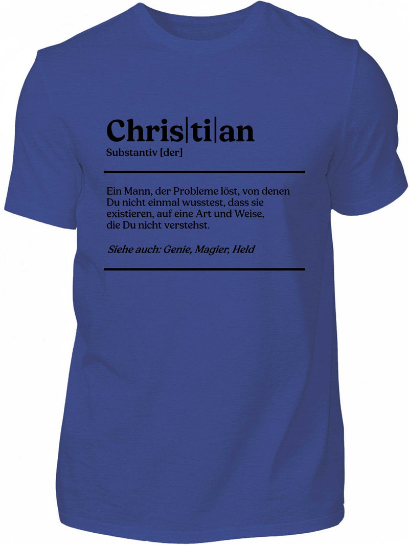 Men's Summer T-Shirt with a Fun Christian German Name And Short Sleeves.