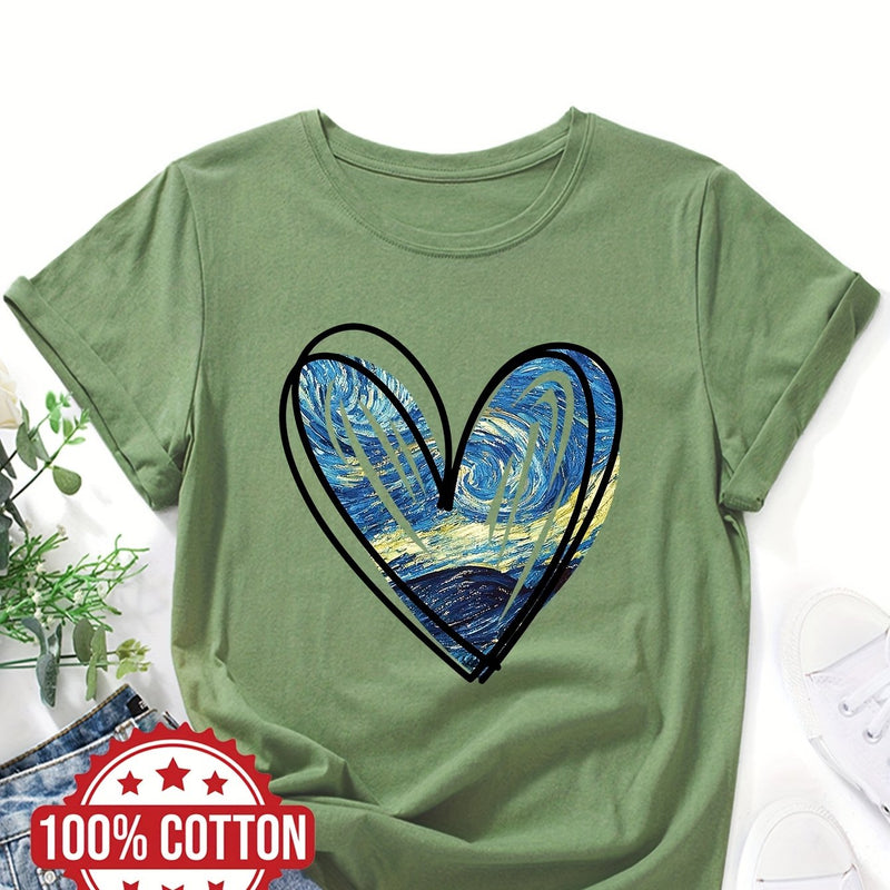 Women's "Starry Sky Love" Graphic T-Shirt.