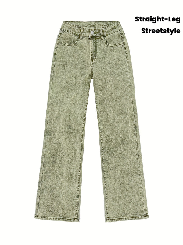Street-Style Ladies' Clothing, Comfort Denim Trousers, Casual Pants.